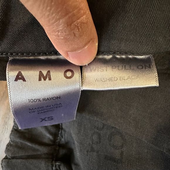 AMO Twist Pull On Ankle Pants Slit in Washed Black USA MADE - Picture 8 of 11